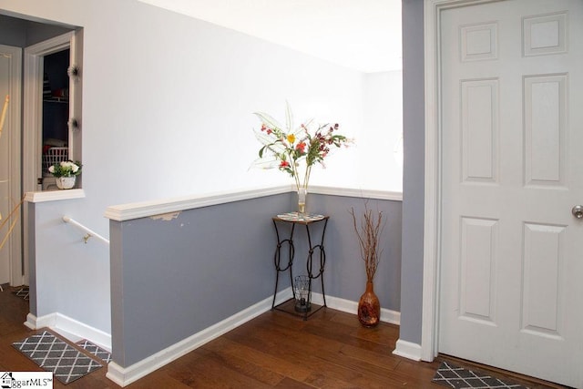 hall featuring dark hardwood / wood-style flooring