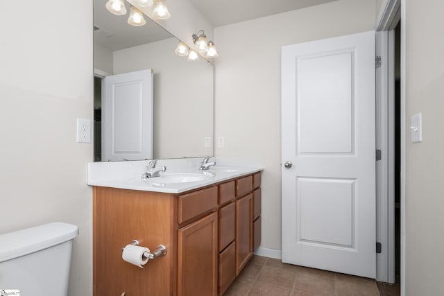 bathroom with toilet and vanity