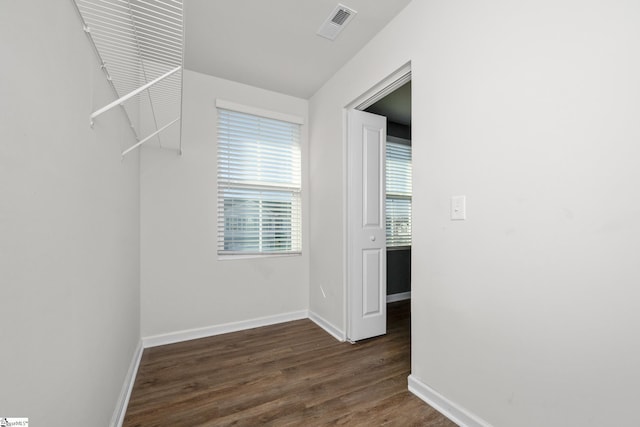 interior space featuring dark hardwood / wood-style floors