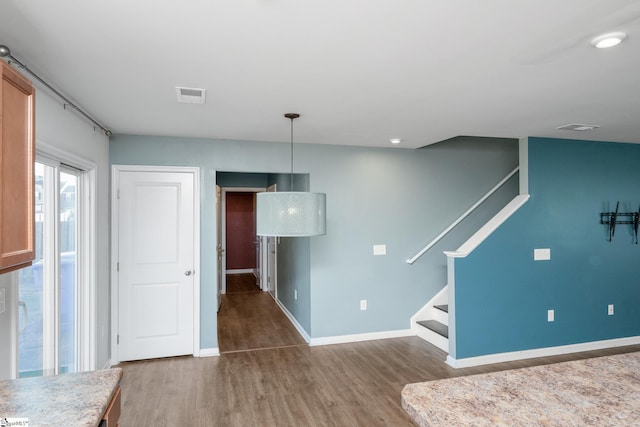 interior space featuring dark wood-type flooring