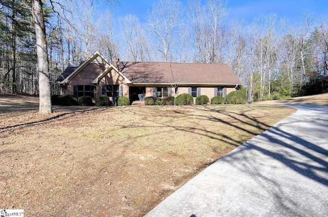 view of single story home