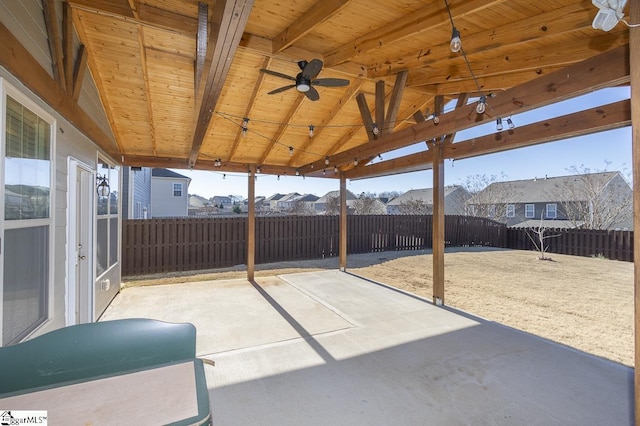 view of patio with ceiling fan