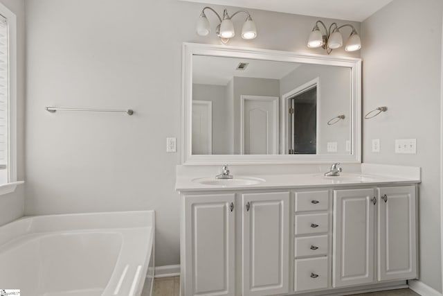 bathroom featuring a bathtub and vanity