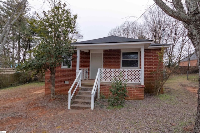 bungalow-style home with covered porch