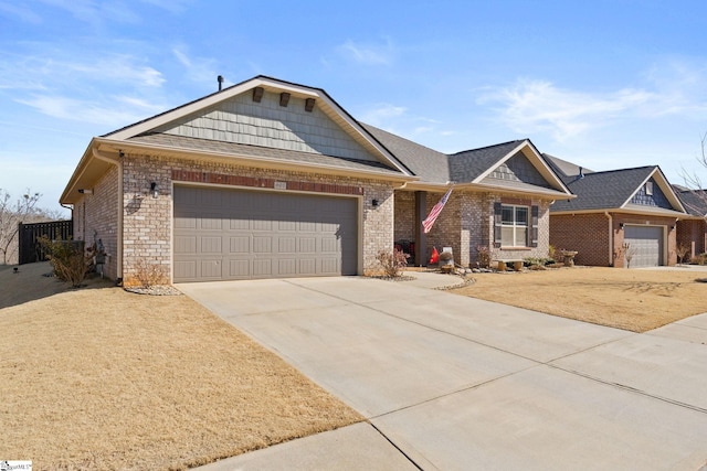 single story home with a garage