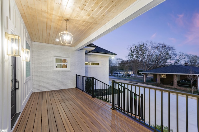 view of deck at dusk