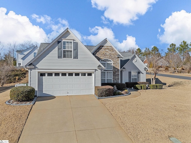 front of property with a garage