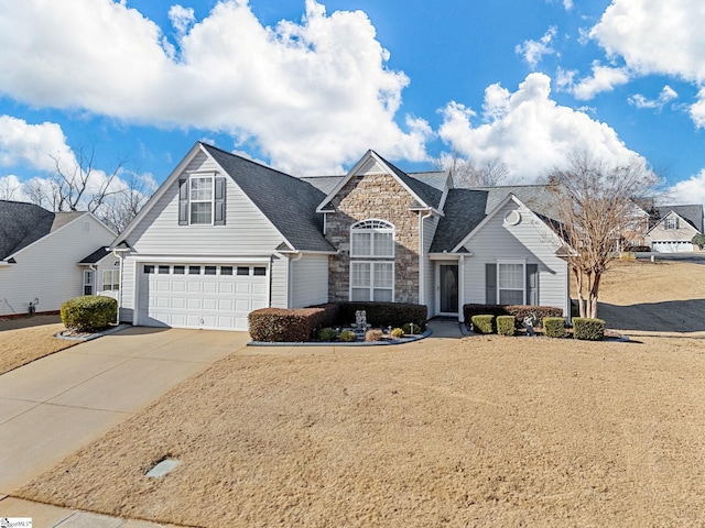 front of property with a garage