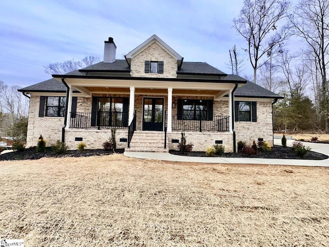 view of front of home with a porch