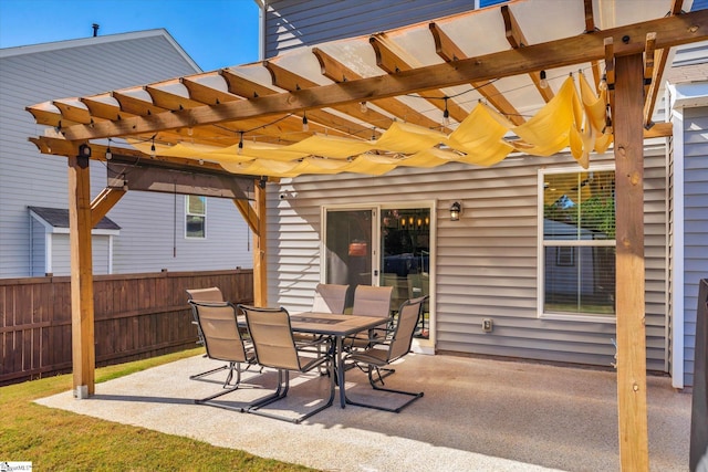 view of patio with a pergola