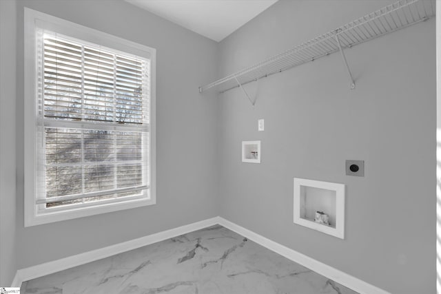 washroom featuring hookup for a washing machine and hookup for an electric dryer