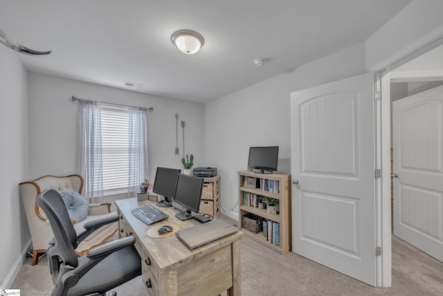 view of carpeted office