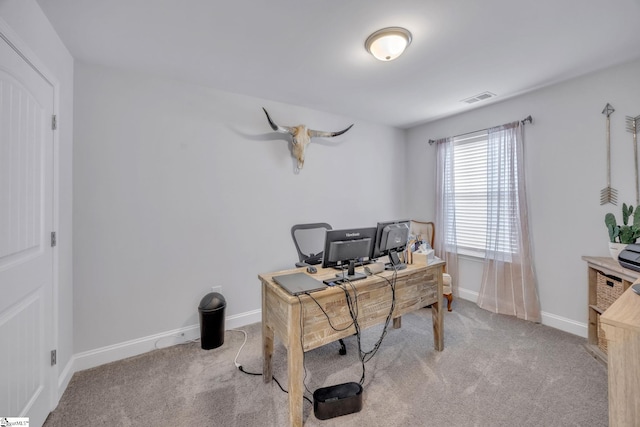 view of carpeted office