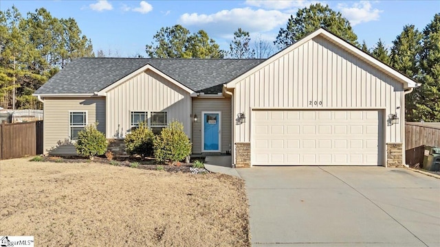 view of front of house with a garage