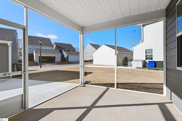 view of unfurnished sunroom