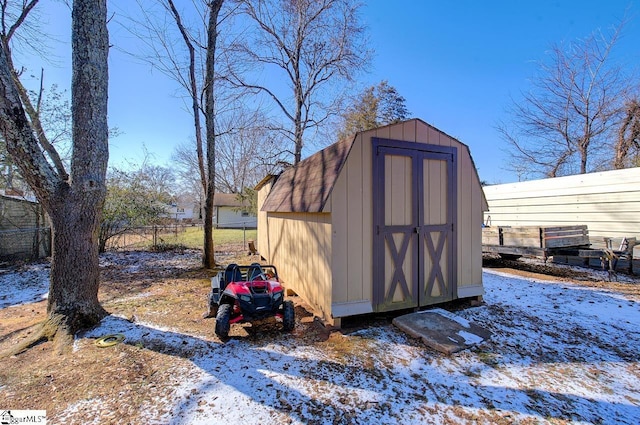 view of snow covered structure