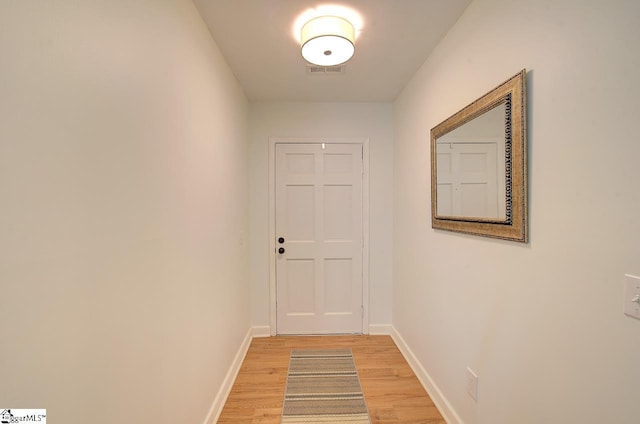 doorway featuring light hardwood / wood-style flooring