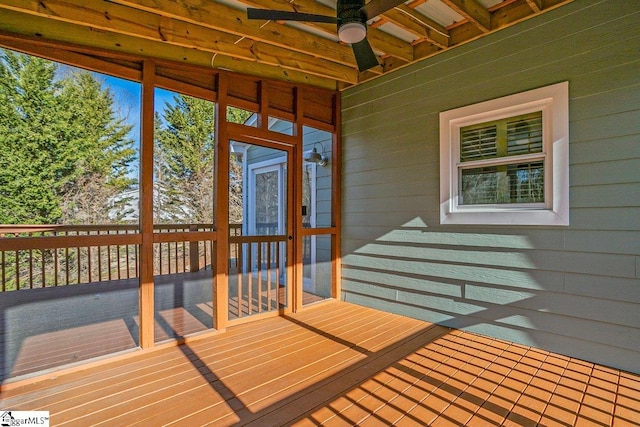 deck featuring ceiling fan