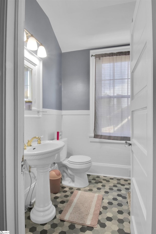 bathroom with sink and toilet