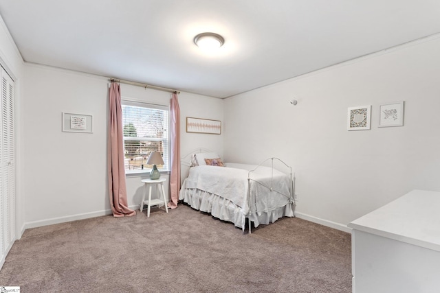 bedroom featuring carpet