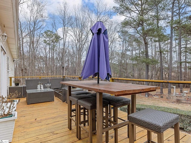 deck with an outdoor living space