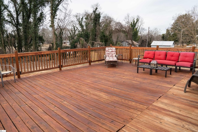 deck with outdoor lounge area