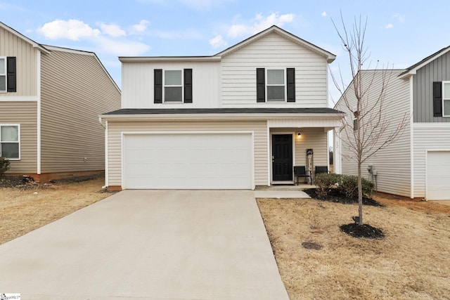 view of front of home featuring a garage and covered porch