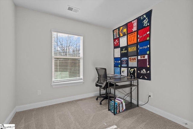 view of carpeted office