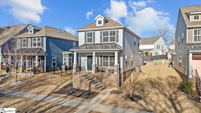 view of front of property with covered porch