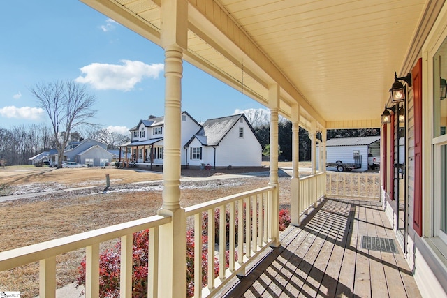 deck with covered porch