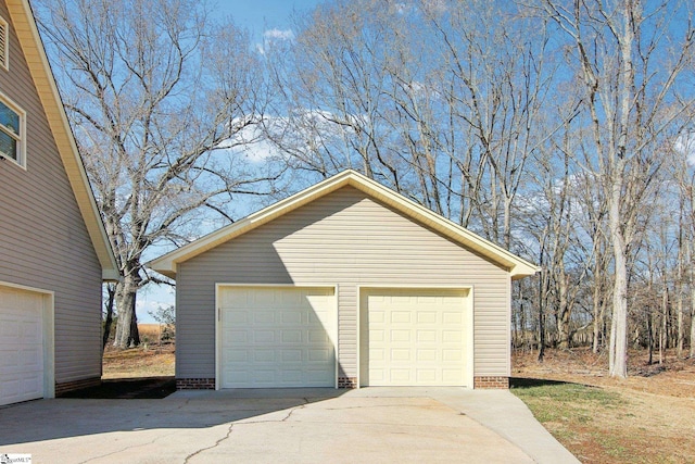 view of garage