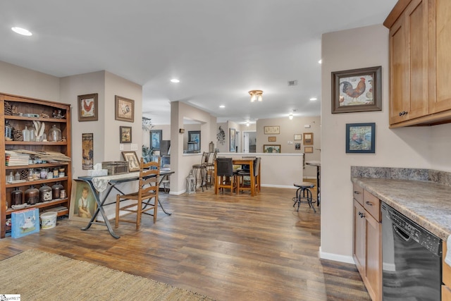 interior space featuring dark hardwood / wood-style floors