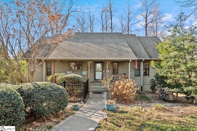 view of front of property with a porch