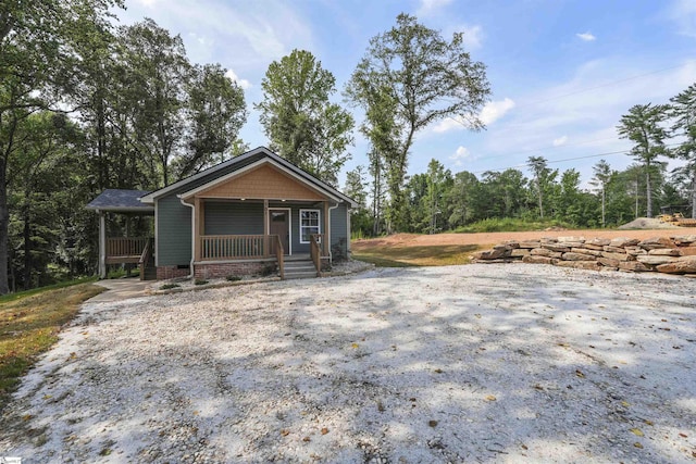 view of front of home with a porch