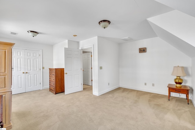 interior space with light colored carpet