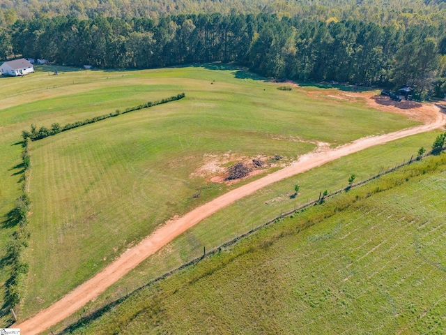 aerial view featuring a rural view