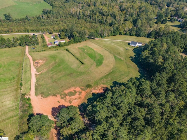 bird's eye view with a rural view