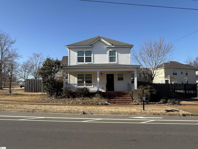 view of front of property with covered porch