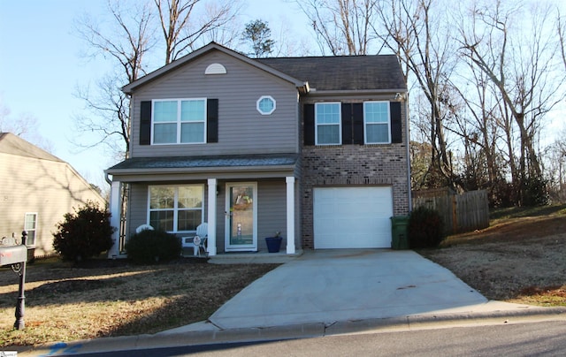 front of property featuring a garage