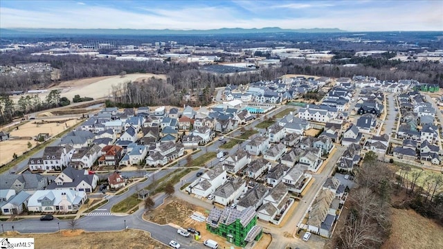 aerial view featuring a mountain view