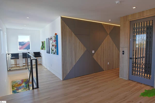 hall featuring light hardwood / wood-style floors