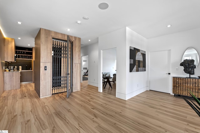 interior space featuring light wood-type flooring