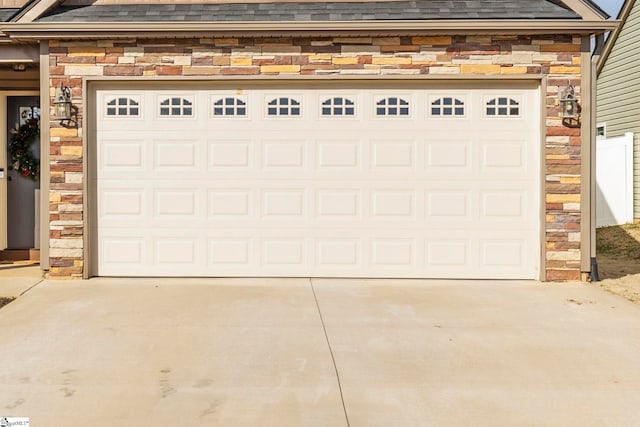 view of garage