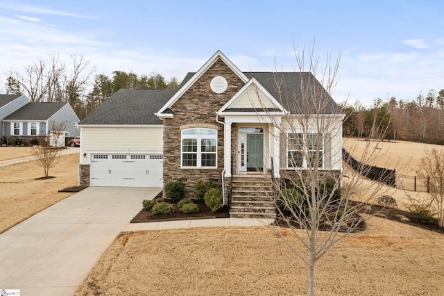 view of front facade with a garage