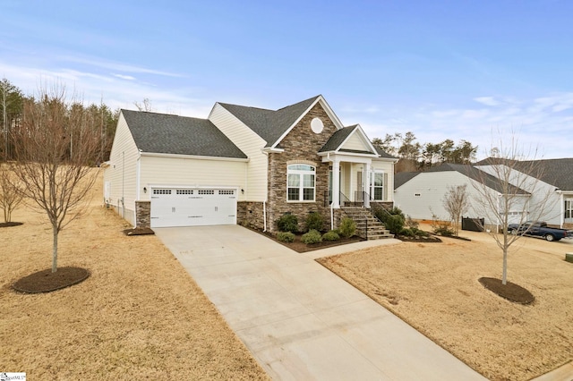 view of front of property featuring a garage