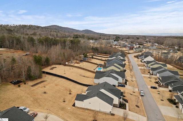 bird's eye view featuring a mountain view