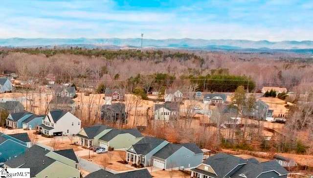 bird's eye view featuring a mountain view