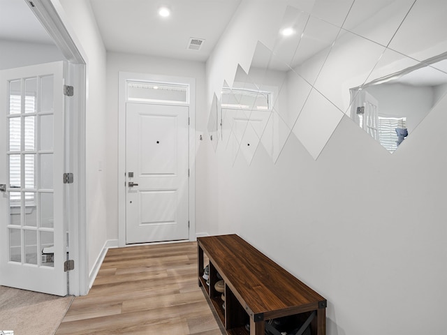 mudroom featuring hardwood / wood-style flooring