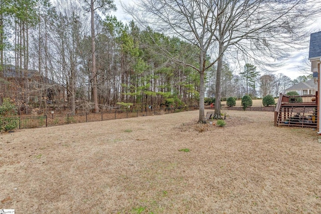 view of yard with a deck