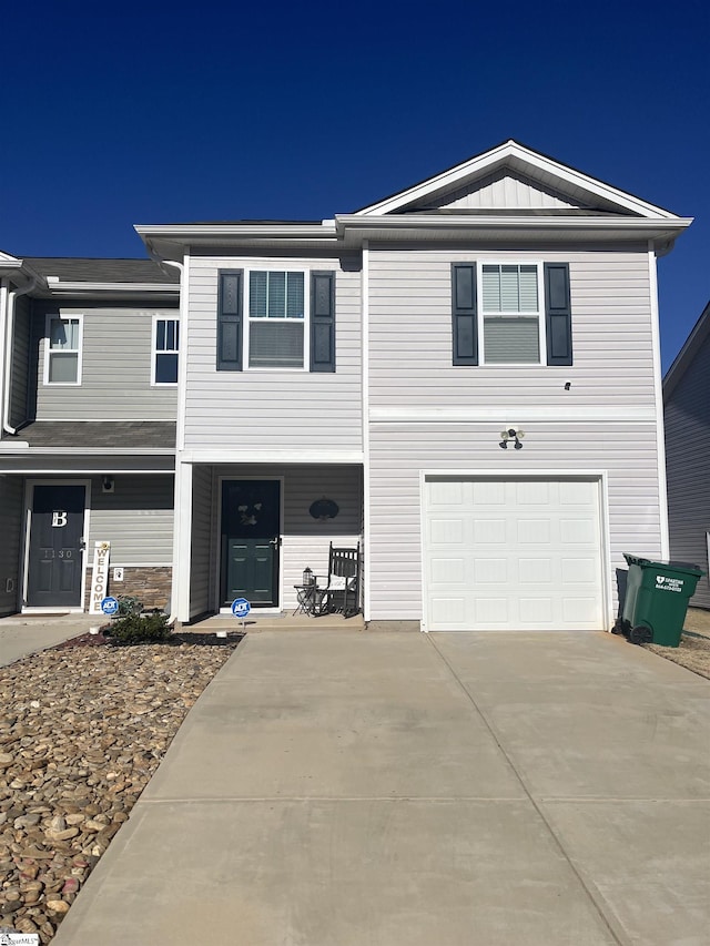 view of front of house with a garage